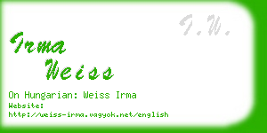 irma weiss business card